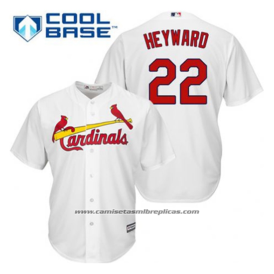 Camiseta Beisbol Hombre St. Louis Cardinals Jason Heyward 22 Blanco Primera Cool Base
